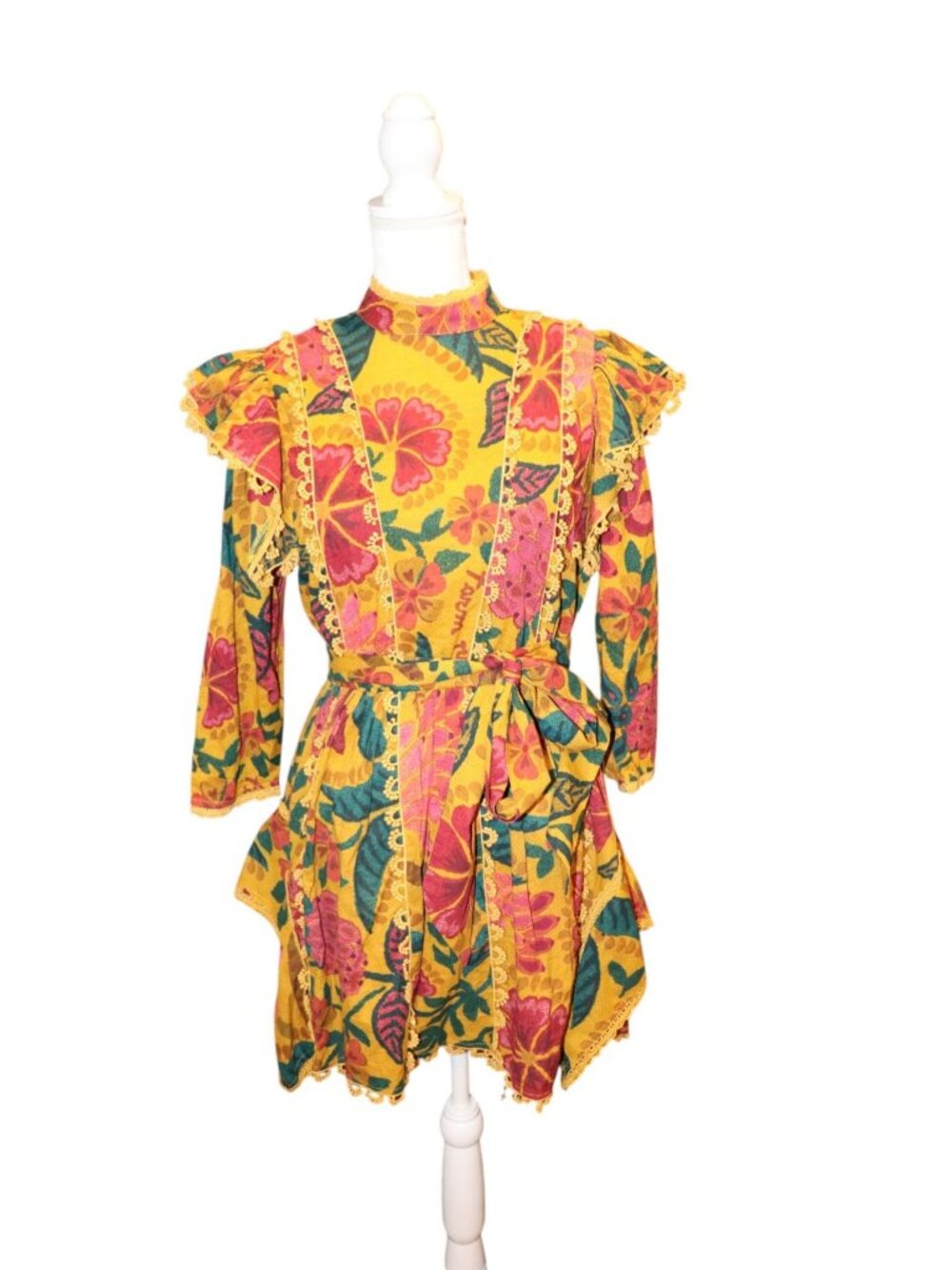 Farm Rio Cotton Ruffle Mini Dress, Small